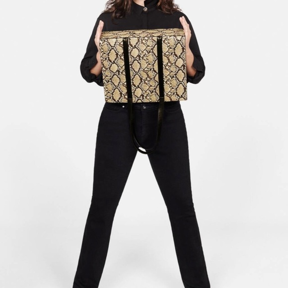 VIOLETA MANGO SNAKE-EFFECT SHOULDER BAG - BROWN (NEW WITH TAGS) - Picture 6 of 7